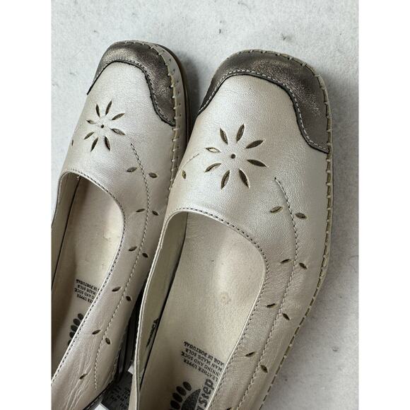 Spring Step Tan & Taupe Leather Shoes Women Size 40 / 7 Square‎ Toe - Picture 2 of 10